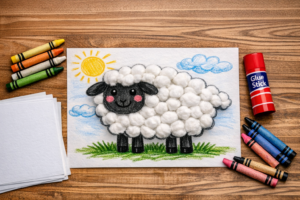 easy Christian crafts for kids - Jesus is the good shepherd sheep craft