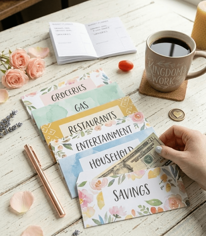 cash envelopes to help moms save money and stress less.