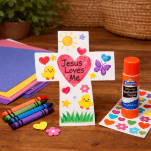 easy Christian spring craft for kids - paper cross craft