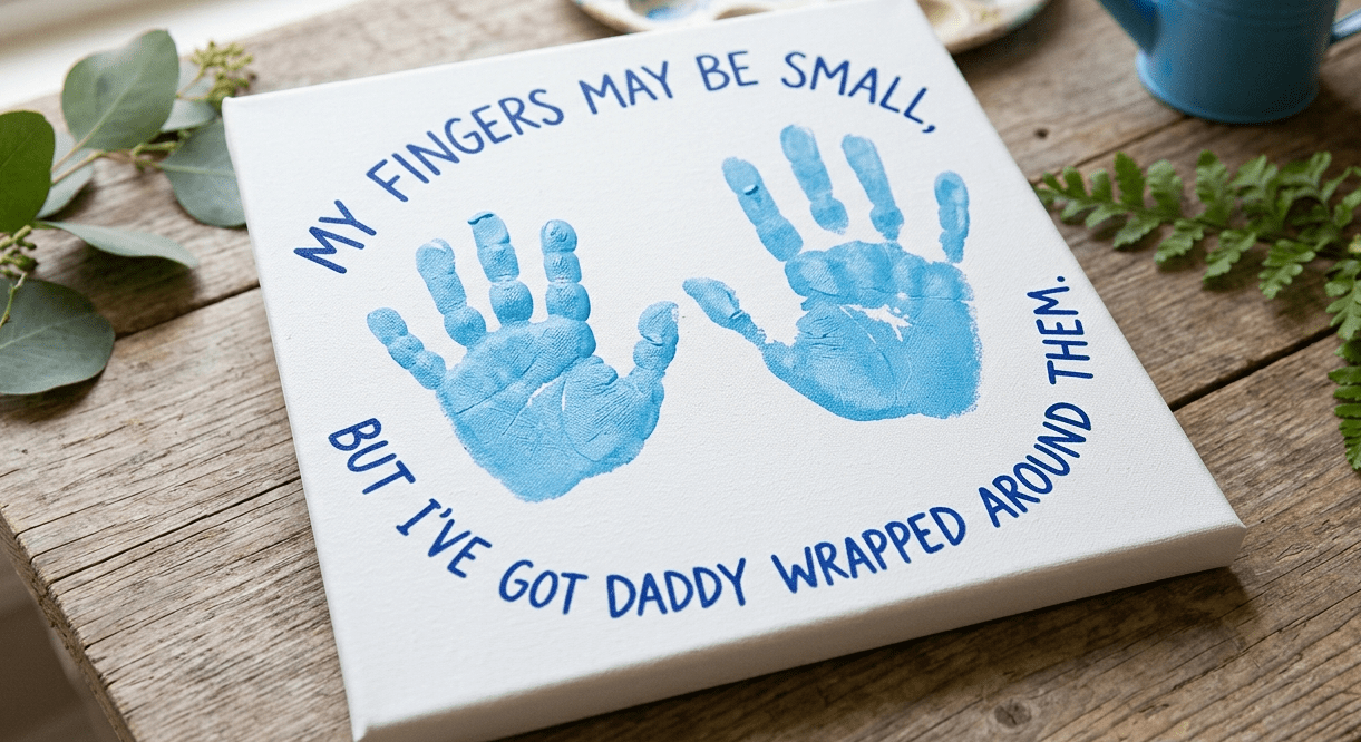 Handprint art for meaningful Father's Day crafts for toddlers