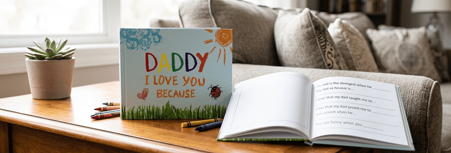 This pocket-sized book contains 22 simple, playful prompts designed for you to fill out alongside your toddlers for Father's day.